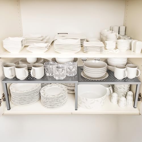 Simple Houseware Cabinet Counter Shelf Organizer w/Steel Surface - Image 3