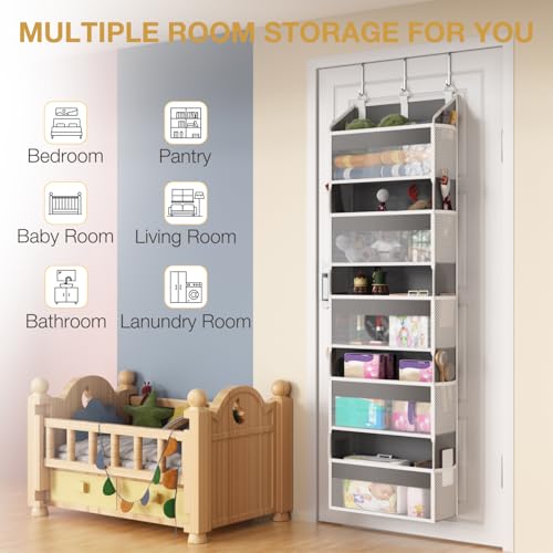 Over the Door Organizer with 5 Front & 10 MeshSide Pockets,Heavy - Image 3