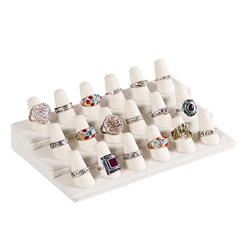 Coward 18 Holders Ring Display Stand, Beige Velvet R | All Products - Image 2