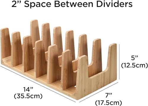 Kitchen Cabinet Organizer - Sturdy Bamboo Pot and Pan Organizer - Image 3
