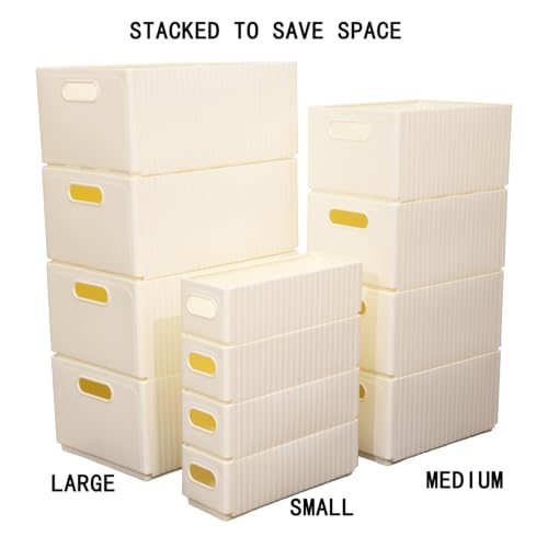 Collapsible Plastic Storage Baskets 2-Pack, Narrow Organizer Bins - Image 7