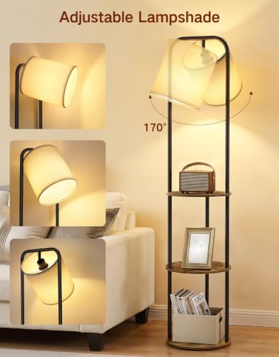 Floor Lamp with Shelves & Remote, Dimmable Standing Lamp - Image 5