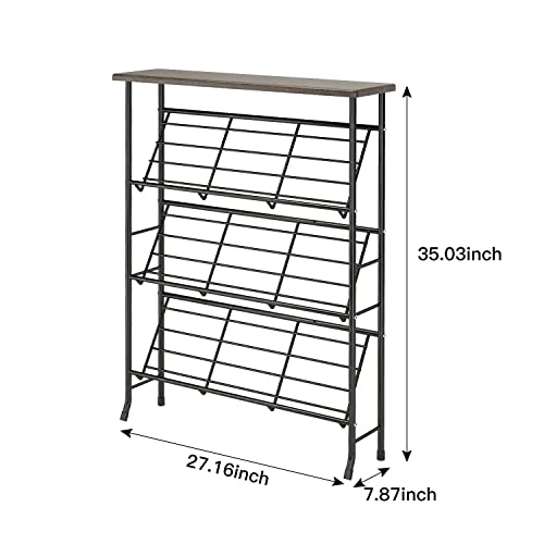 JZM Shoe Rack Storage, Narrow 4 Tier Metal Shoe Storage Shelf - Image 3