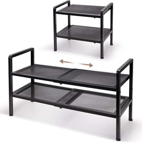 Varhomax Expandable Shoe Rack for Closet and Entryway 2-Tier - Image 2
