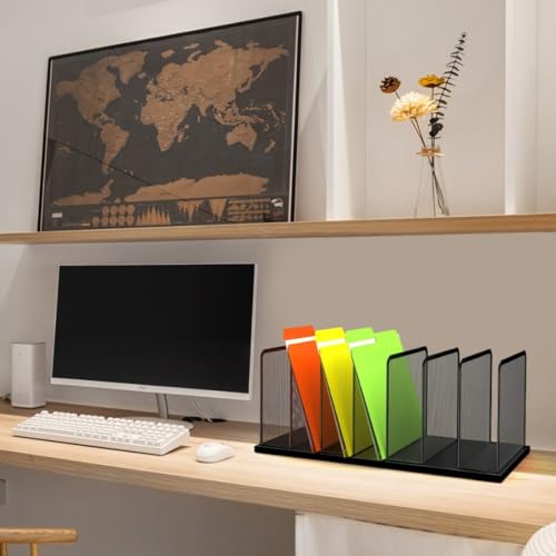Kuntine.B 7-Section Upright Desk File Organizer Black 1 Pack - Image 8