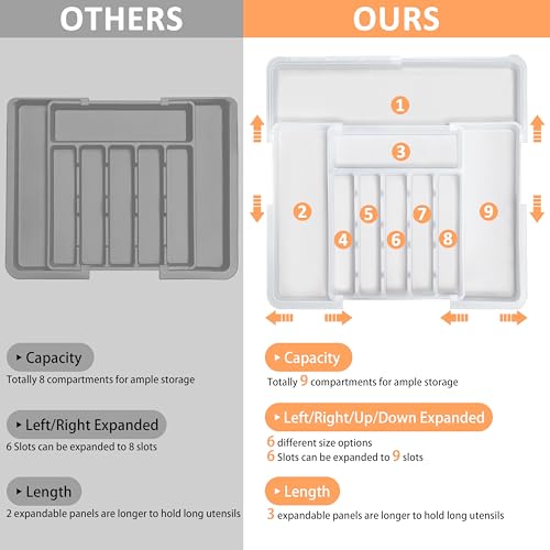 Spaclear Large Silverware Drawer Organizer Expandable Kitchen - Image 4