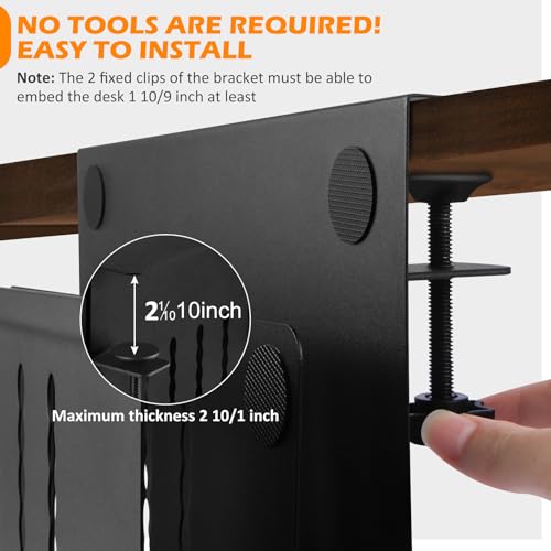 Desk Side Storage, 2 Tier Steel Hanging Organizer - Image 6