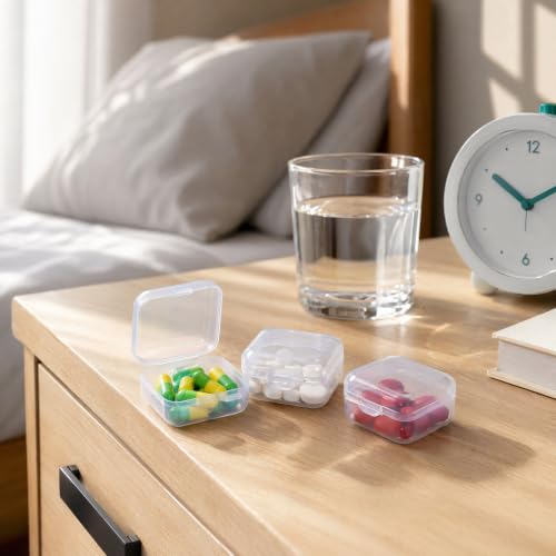 SmallCat 4Pcs Clear Plastic Box, Mini Square Storage Box with Lid - Image 4