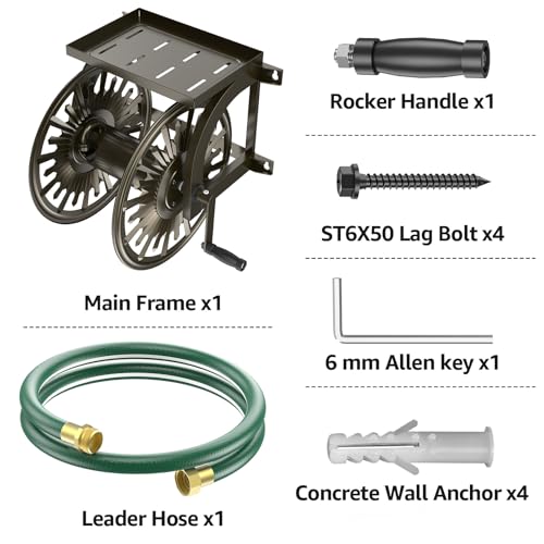 Wall Mount Garden Hose Reel, Holds 200-Feet of 5/8-Inch Hose - Image 5