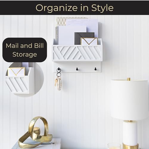 BLU MONACO | Wall Mount Key Holder with Mail Organizer | - Image 4