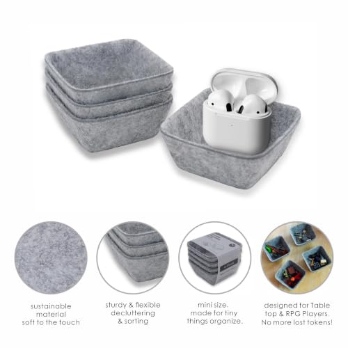 4pc Storage Bin Board Game Components RPG Dice Token Gray - Image 5