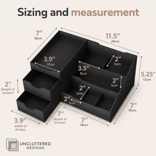 Uncluttered Designs Mens Cologne Organizer for Dresser, Black - Image 4