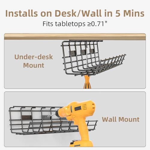 2 Pack DELAMU Under Desk Cable Management Tray, Larg | All Products - Image 5