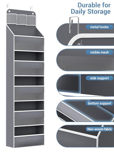 Over Door Hanging Organizer, 5 Tier 44 lb Load Behind Door - Image 6
