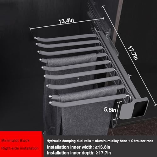 Pull Out Pants Rack, 9 Arms Aluminum Alloy Slid Pant Racks - Image 3