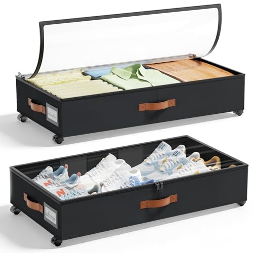 LAMU Under Bed Storage with Wheels, 2 Pack Under Bed - Image 2