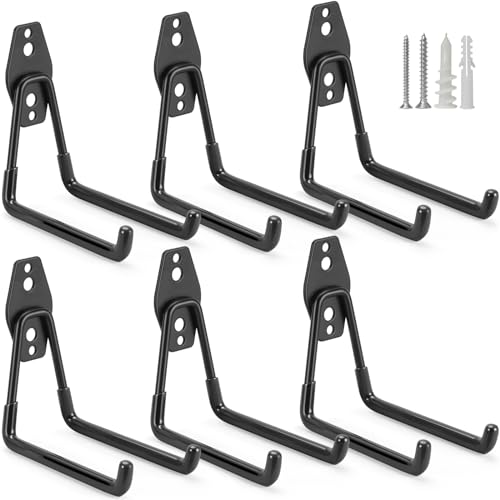 6 Pack Garage Hooks Heavy Duty Storage Organizer Wall - Image 2