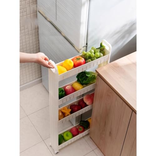 Slim Storage Organizer Cart Narrow Shelf Kitchen Bathroom - Image 3