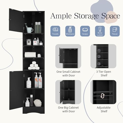 Favfurish Corner Bathroom Cabinet with Adjustable Shelves, 2 - Image 4