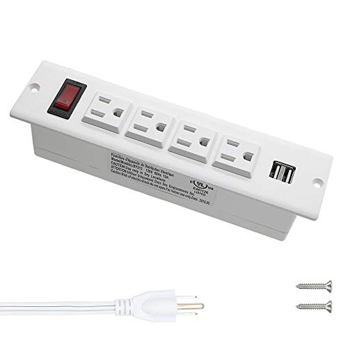 Recessed Power Strip Socket with USB Ports Mountable Desk Power - Image 2