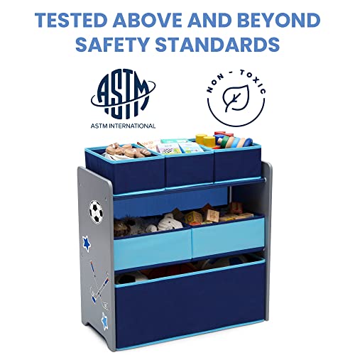 Delta Children Design and Store 6 Bin Toy Organizer, Grey/Blue - Image 7