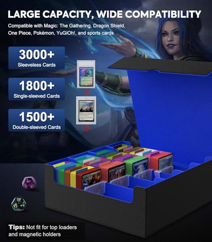MoKo Trading Card Storage Box for MTG, 3000+ Card Organizer - Image 4