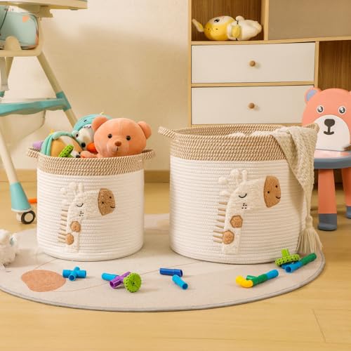 Large Blanket Baskets for Living Room Decor, Toy Storage - Image 4