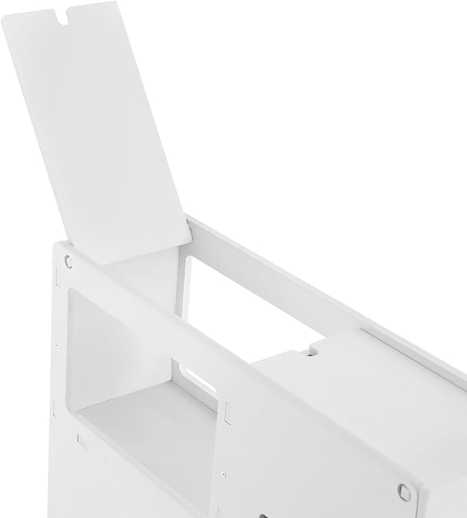 Xuthusman Slim Bathroom Floor Cabinet Toilet Storage Organizer W/Shelf Free Standing Cabinet with Slide Out 2 Drawer and Wheels White