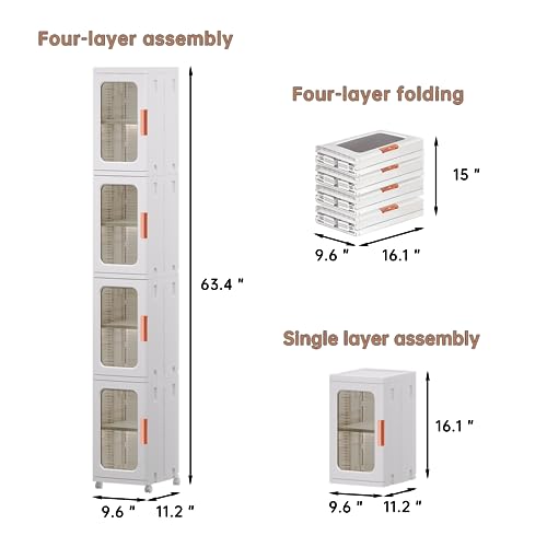 Narrow Storage Cabinet with Doors and Shelves Tall Skinny - Image 4