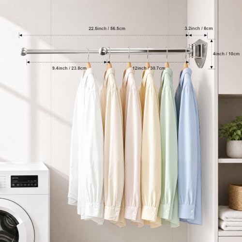Clothes Drying Rack, Wall Mounted Clothes Hanger Rack - Image 4