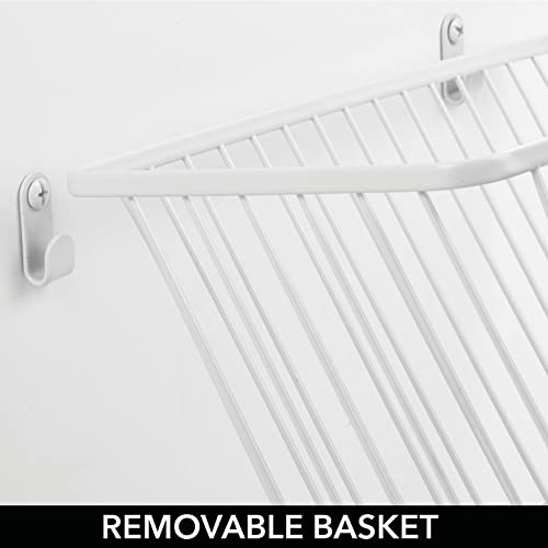 mDesign Small Metal Wire Wall Mounted Storage Organizer Basket - Image 7