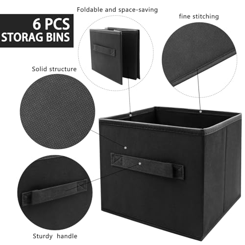 EBIGIC Small Storage Bins[6 Pack] 9.0"x7.5"x7.5" Small Size - Image 4