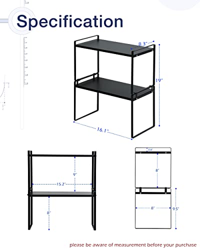 Nxconsu Stackable Cabinet Shelf Organizer 2 Pack, Standard Tall - Image 4