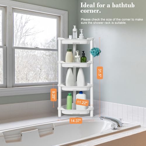 ELYKEN Corner Shower Caddy Standing, 4 Tier Plastic | All Products - Image 8