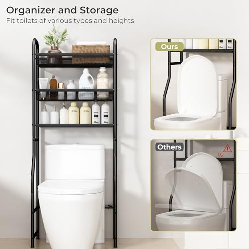 Over The Toilet Storage, 3-Tier Metal Bathroom Shelves - Image 5
