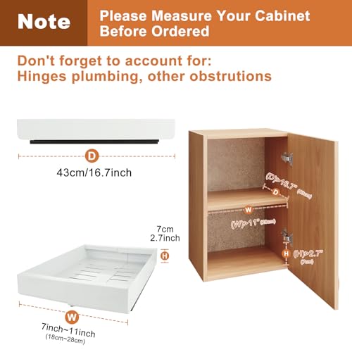Pull Out Cabinet Organizer, Expandable 7"-11" Slide Out Cabinet - Image 3