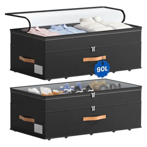 90L XXL Under Bed Storage with Wheels, 11'' Height Adjustable - Image 2
