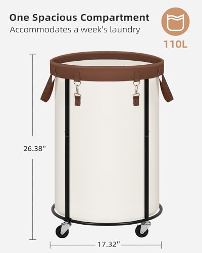 STORAGE MANIAC Rolling Laundry Hamper with Wheels 110L - Image 4