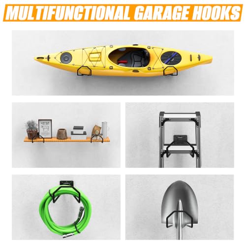 Garage Storage Hooks, Heavy Duty Wall Mount Tool Organizer Rack - Image 7
