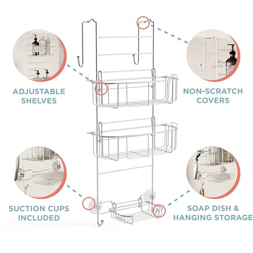 Zenna Home Shower Caddy Hanging Over the Shower Door Organizer - Image 4