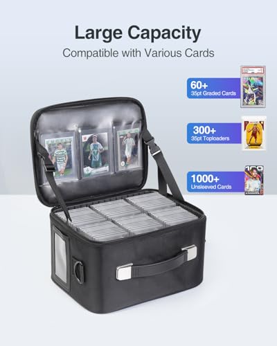 Graded Card Storage Box w/Adjustable Dividers, Trading Card Case - Image 7