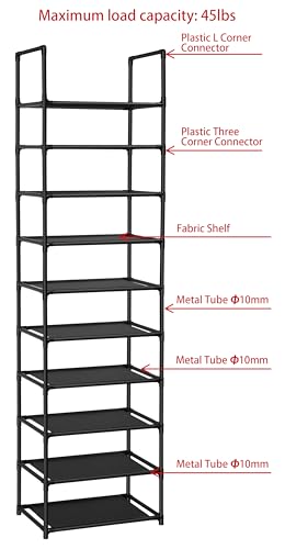 FIDUCIAL HOME 10 Tiers Shoe Rack Organizer 20 Pairs | All Products - Image 7