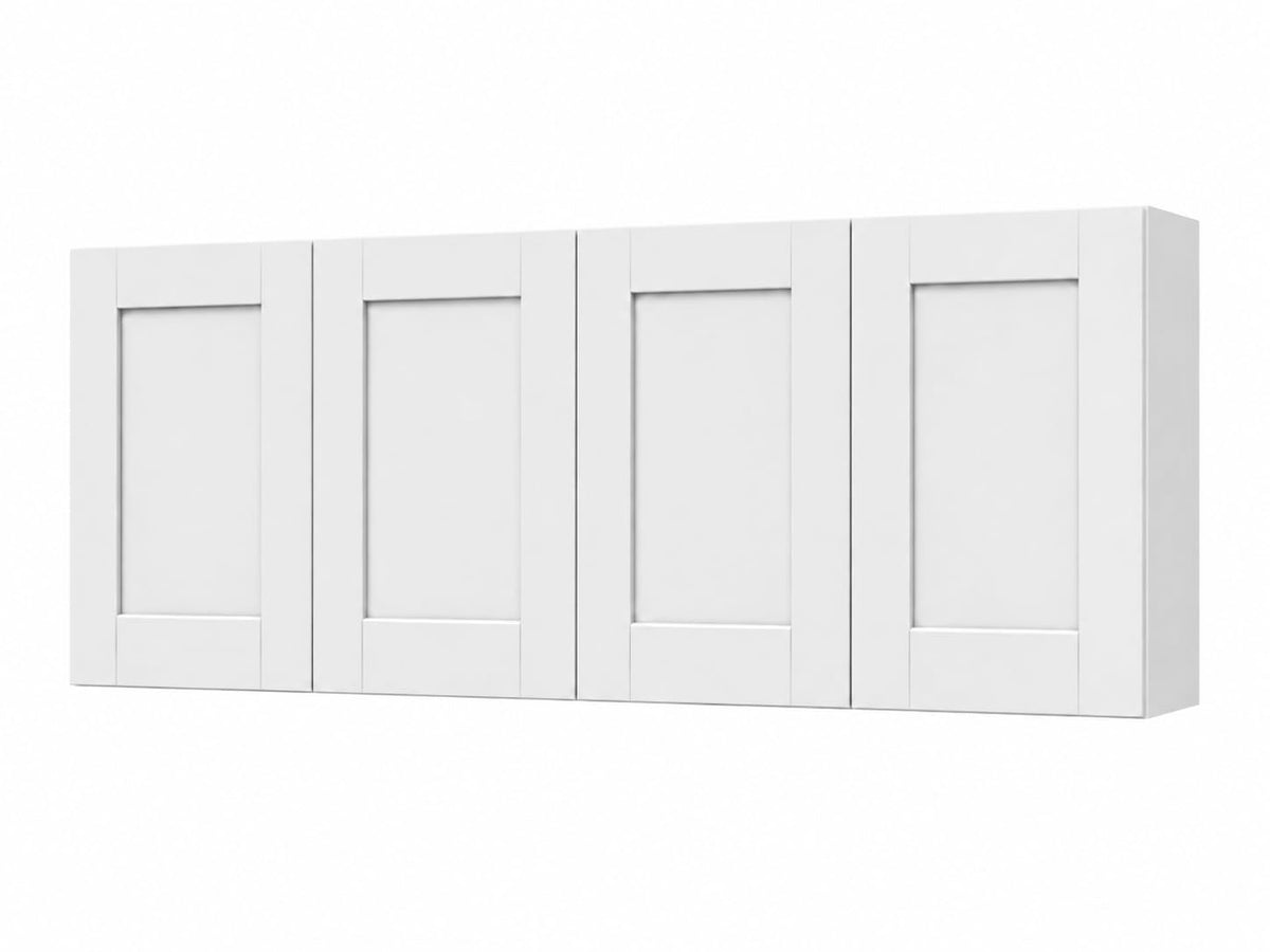 White Laundry Room Cabinets with 4 Doors, Wall Mounted - Image 1