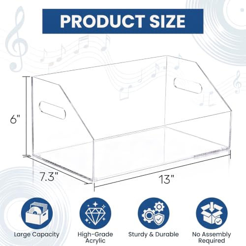 ZOOFOX Clear Acrylic Vinyl Record Storage Box | Home Organization - Image 4
