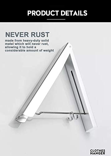 2 Pack Retractable Clothes Rack - Wall Mounted Folding - Image 3