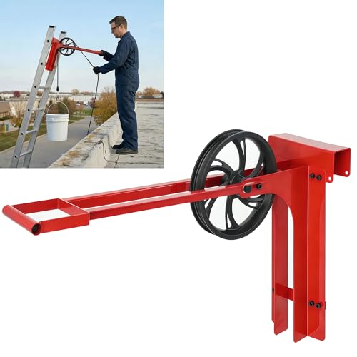 Hoisting Wheel with Long Handle 500Lbs Ladder Hoist Pulley System - Image 2