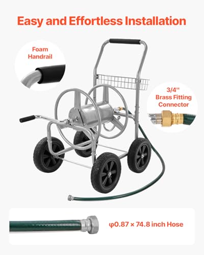 VEVOR Hose Reel Cart, Hold Up to 250 ft of 5/8’’ Hose - Image 6