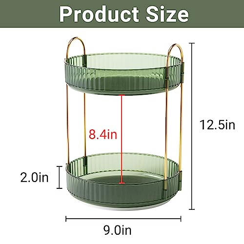 Asayuee 360 Rotating Makeup Organizer for Vanity,2 Tier - Image 3