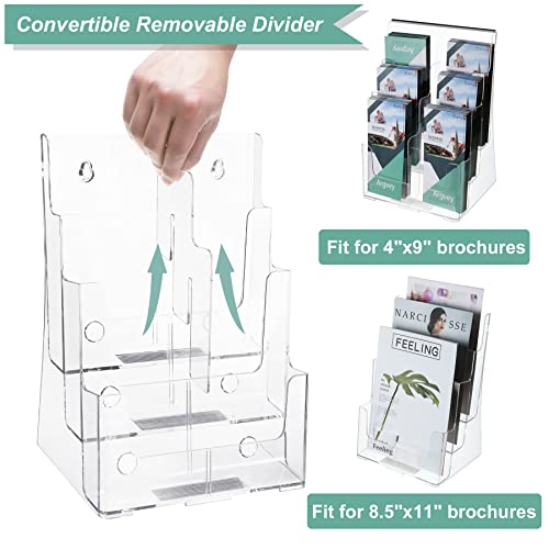 Argvey 3-Tier Brochure Holder 8.5 x 11, Desktop Literature & File - Image 3