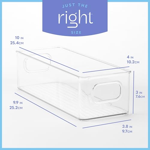 Plastic Food Storage 4 Pack Clear Container Bin with Handles - Image 4